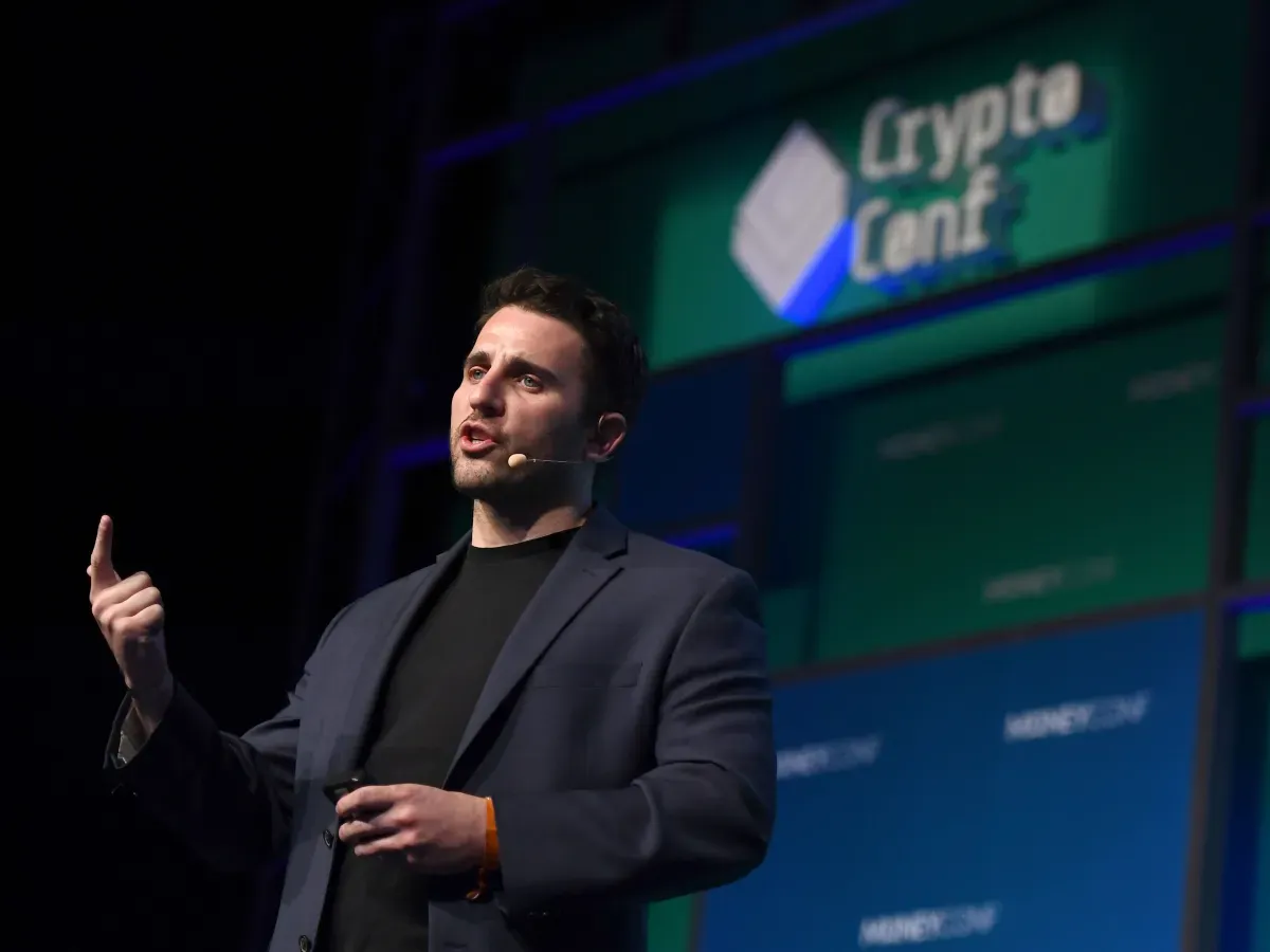 Anthony Pompliano pictured speaking at conference in Dublin on 12 June 2018. (Photo By Harry Murphy/Sportsfile via Getty Images)