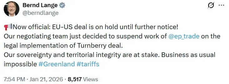 Bernd Lange's post on X