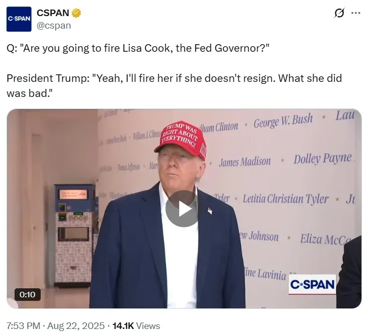 CSPAN post on X
