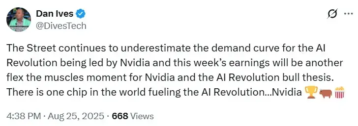 Dan Ives' post on X