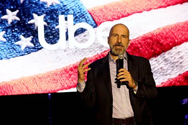 WASHINGTON, DC - JULY 02: Dara Khosrowshahi speaks during the Uber America250 Party on July 02, 2026 in Washington, DC. (Photo by Jemal Countess/Getty Images for Uber)