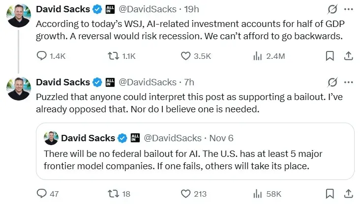 David Sacks' post on X