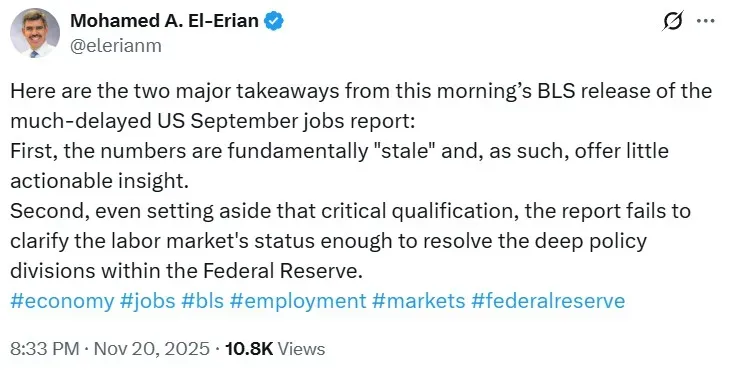 Mohamed El-Erian's post on X