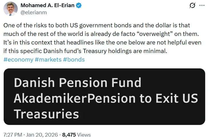 Mohamed El-Erian's post on X