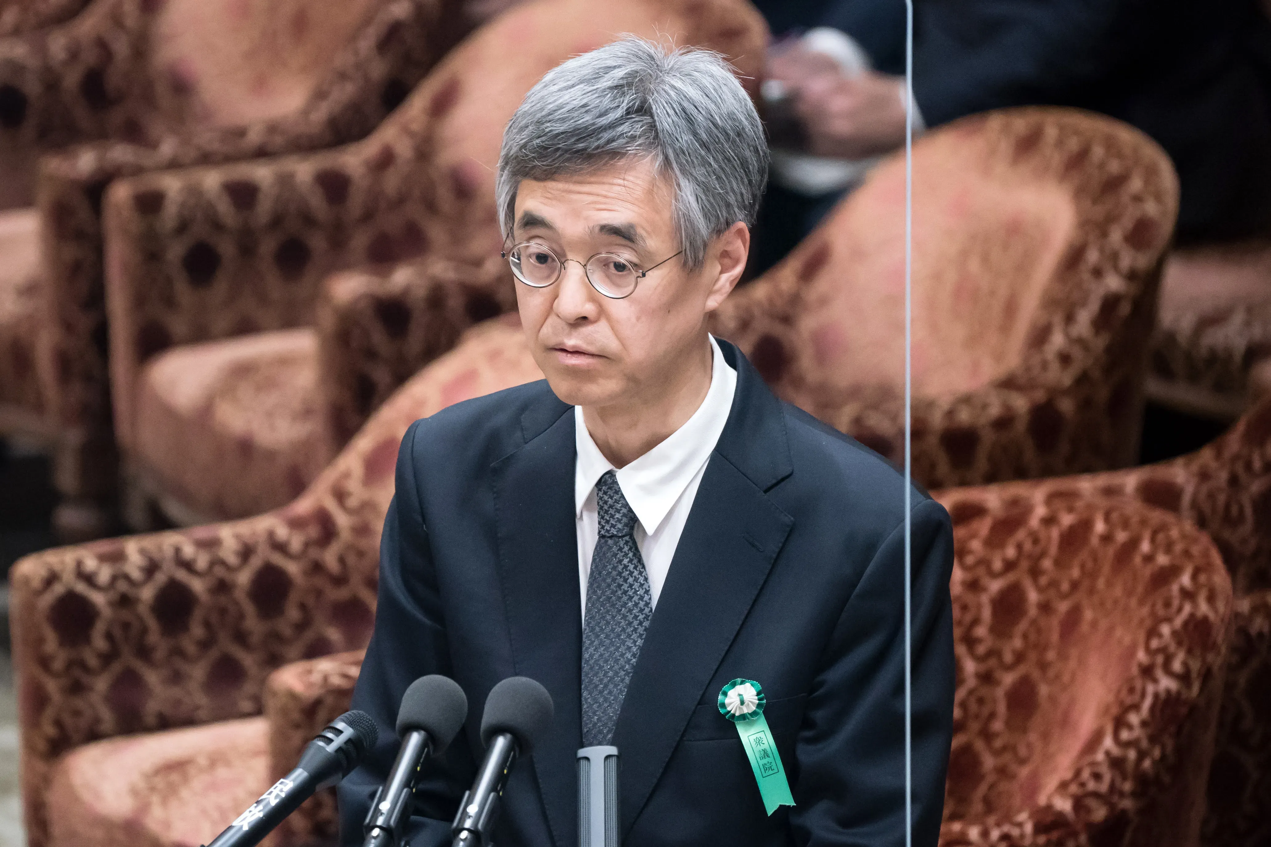 Bank of Japan (BOJ) Deputy Governor nominee Ryozo Himino speaks during a hearing at the lower house of parliament on February 24, 2023 in Tokyo, Japan.