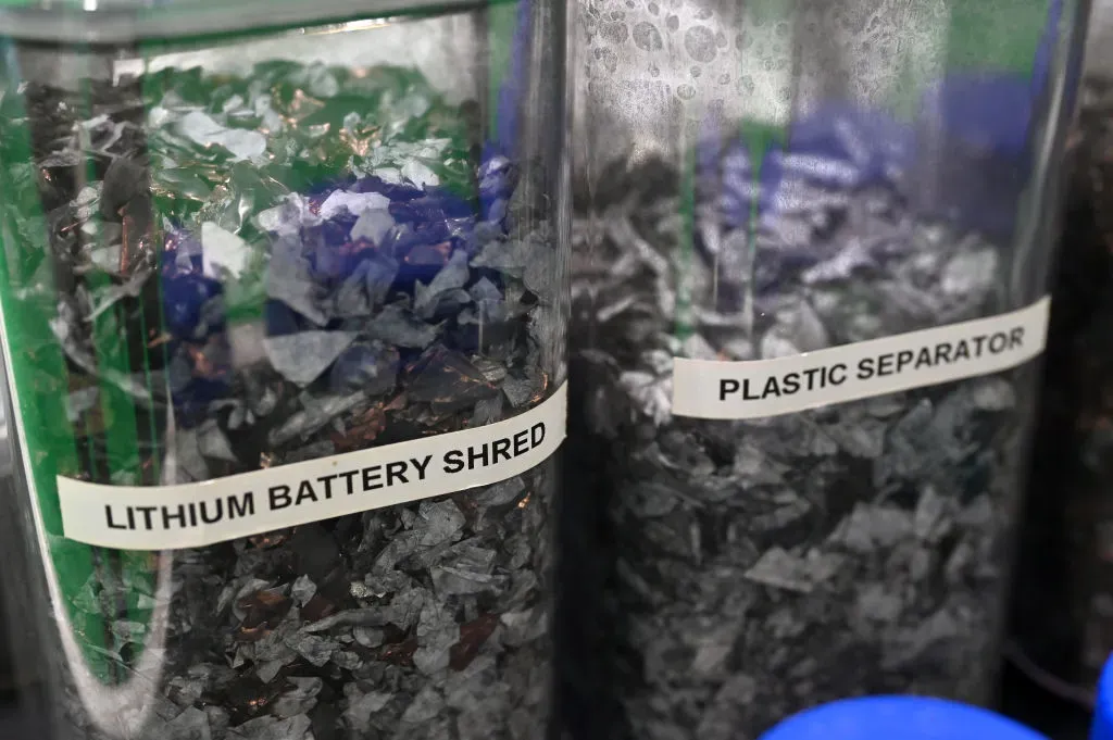 Lithium Battery Recycling Solutions and Aktrion Group display reclaimed materials.