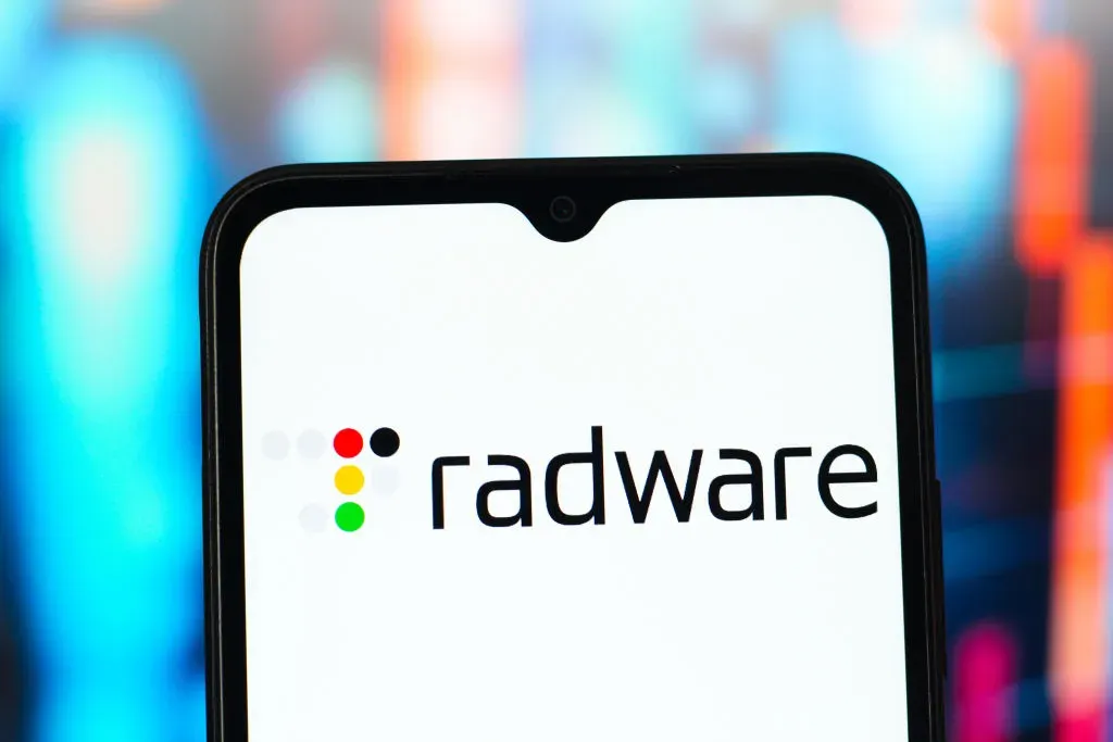 In this photo illustration, the Radware logo is seen displayed on a smartphone screen.