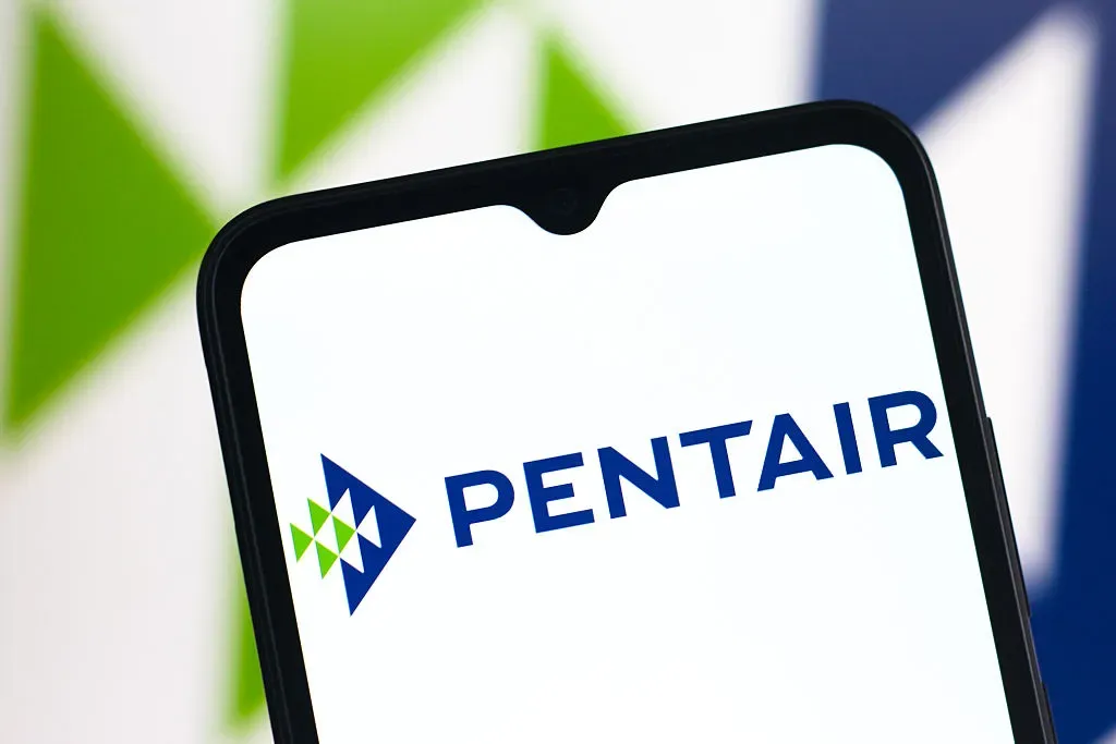 In this photo illustration, the Pentair logo is seen displayed on a smartphone screen.