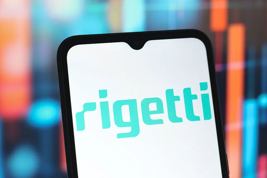 In this photo illustration, the Rigetti Computing logo is seen displayed on a smartphone screen.