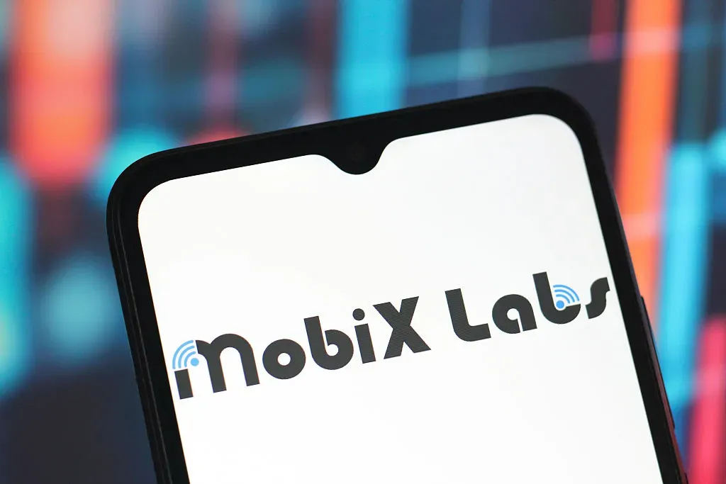 In this photo illustration, the Mobix Labs logo is seen displayed on a smartphone screen.