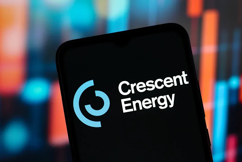 In this photo illustration, the Crescent Energy logo is seen displayed on a smartphone screen.
