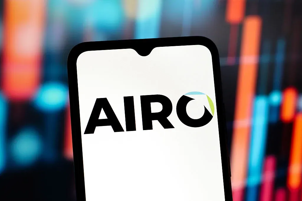  In this photo illustration, the AIRO Group Holdings logo is seen displayed on a smartphone screen.