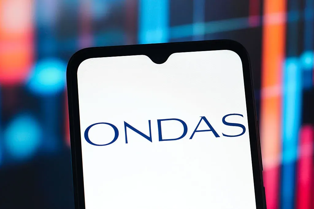 In this photo illustration, the Ondas Holdings logo is seen displayed on a smartphone screen.