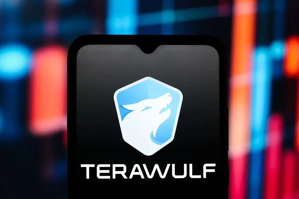  In this photo illustration, the TeraWulf (Tera Wulf) logo is seen displayed on a smartphone screen.
