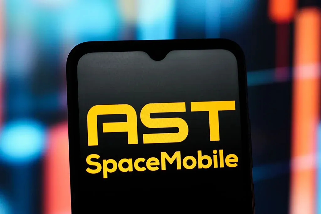 In this photo illustration, the AST SpaceMobile (Space Mobile) logo is seen displayed on a smartphone screen.