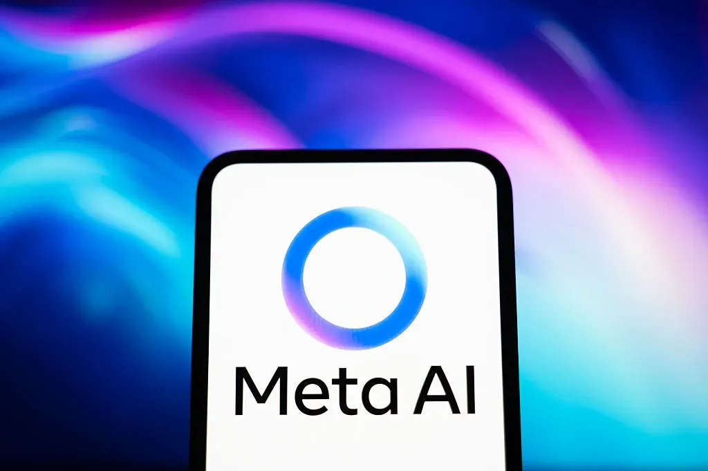 In Créteil, France, on September 29, 2025, the Meta AI logo appears on a smartphone.