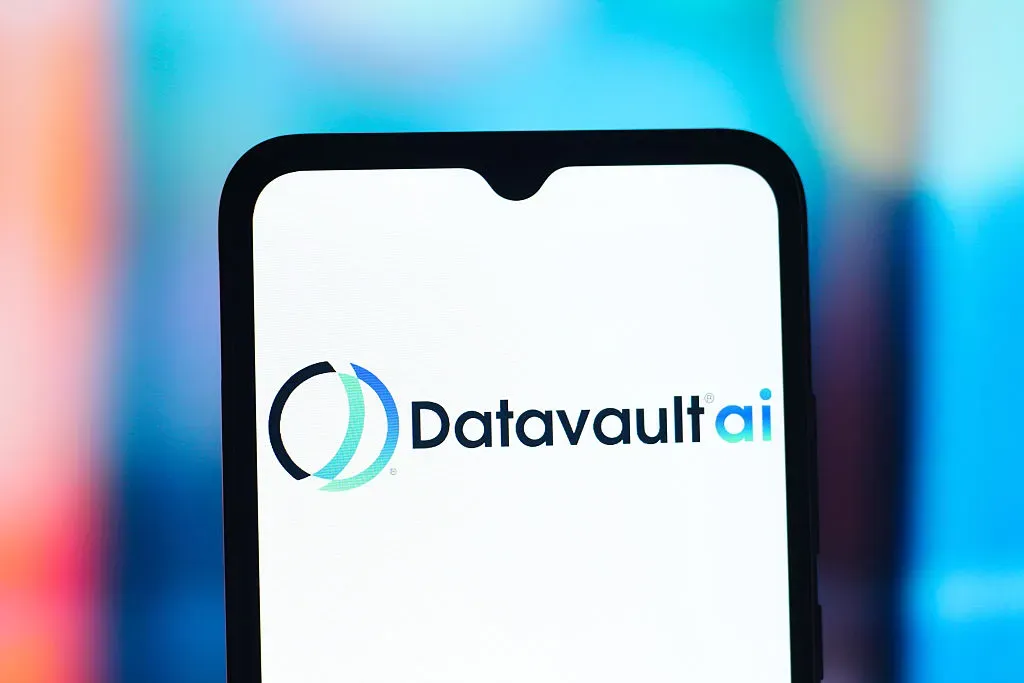 In this photo illustration, the Datavault AI logo is seen displayed on a smartphone screen.