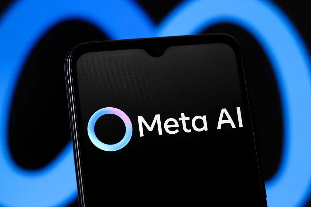In this photo illustration, the Meta AI logo is seen displayed on a smartphone screen.