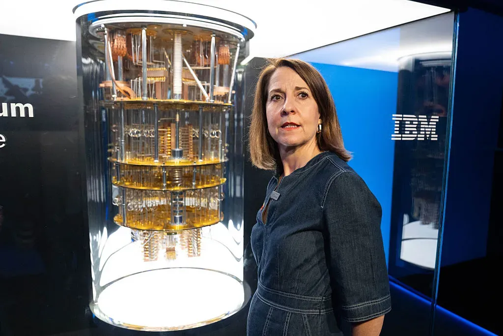 The Science and Technology Secretary Liz Kendall looks at IBM's quantum computer.