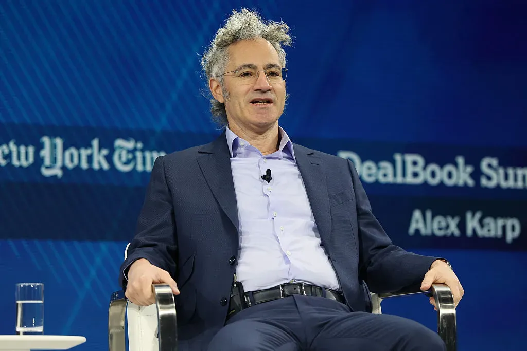 Palantir Co-founder and CEO Alex Karp speaks onstage during the 2025 New York Times Dealbook Summit at Jazz at Lincoln Center.