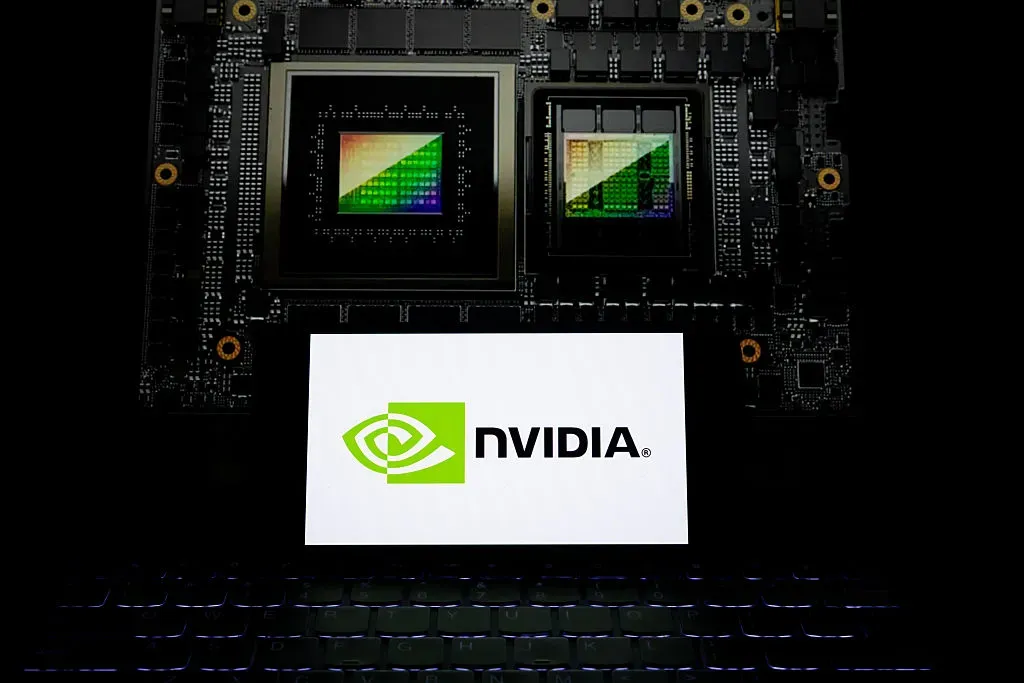 In this photo illustration, the logo of Nvidia is displayed on a smartphone screen on November 24, 2025 in Chongqing, China.