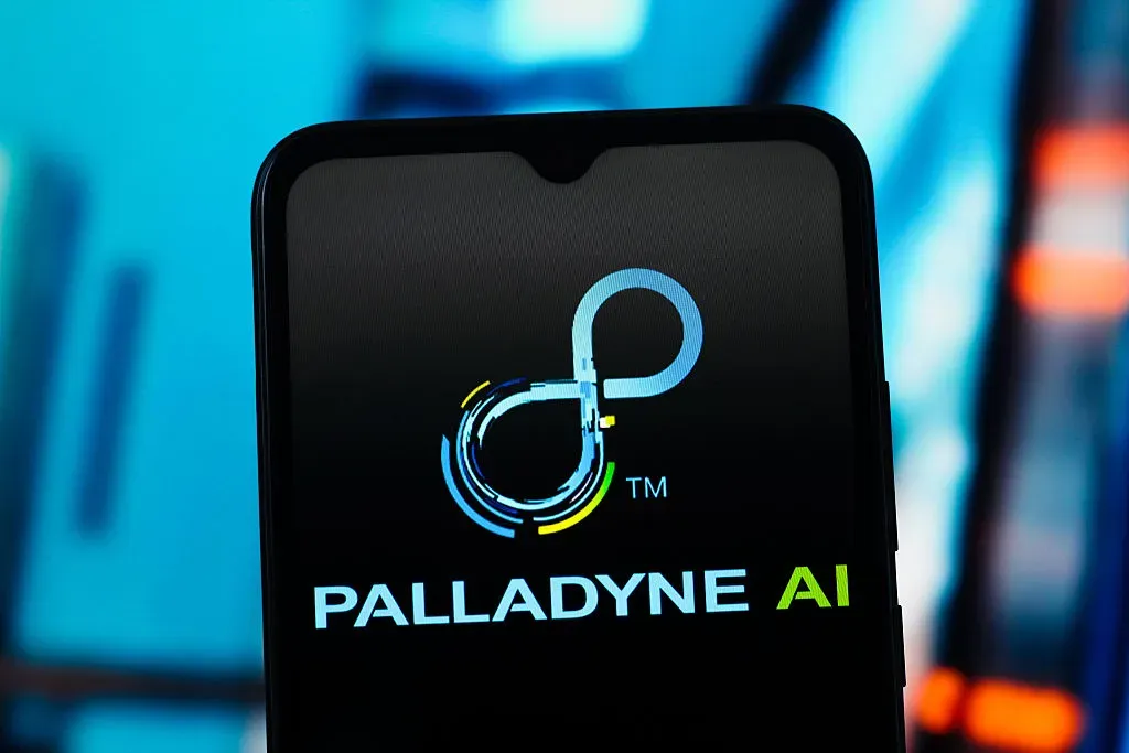 In this photo illustration, the Palladyne AI Corp. logo is seen displayed on a smartphone screen.