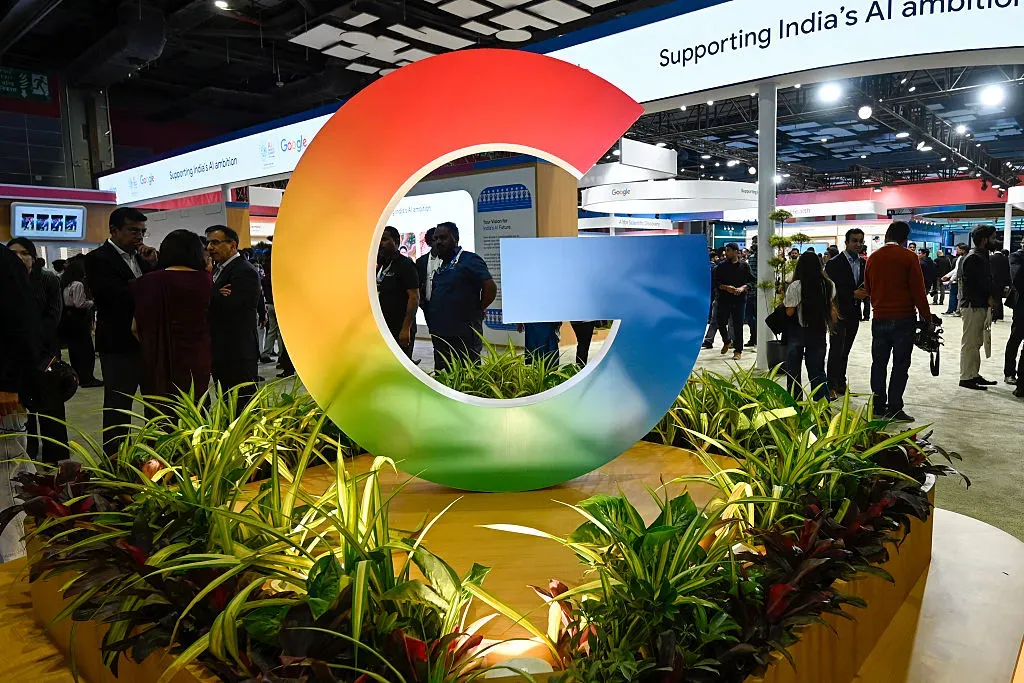 Visitors explore the Google pavilion at the India-AI Impact Summit 2026 at Bharat Mandapam.