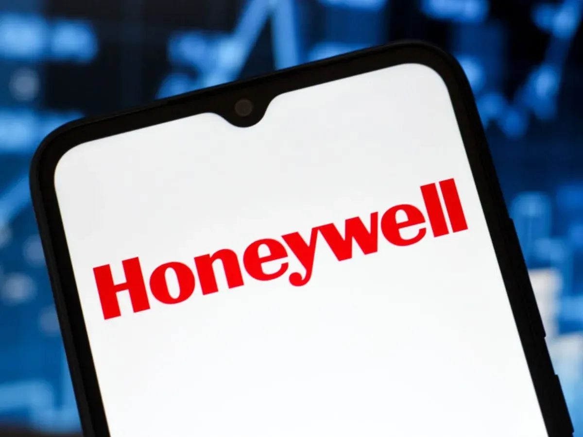 In this photo illustration, the Honeywell logo is seen displayed on a smartphone screen. (Photo Illustration by Thomas Fuller/SOPA Images/LightRocket via Getty Images)