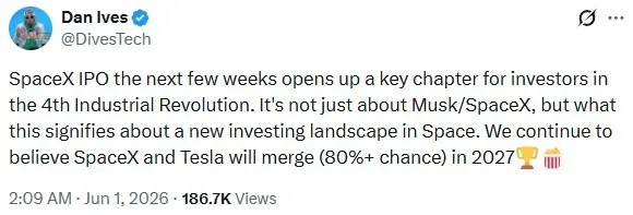 Dan Ives' post on X