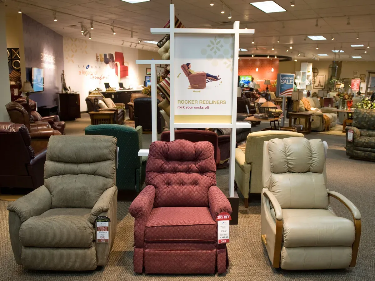 Recliners on display at a La-Z-Boy store in La Mesa, California. (Photo by Jerod Harris/WireImage)