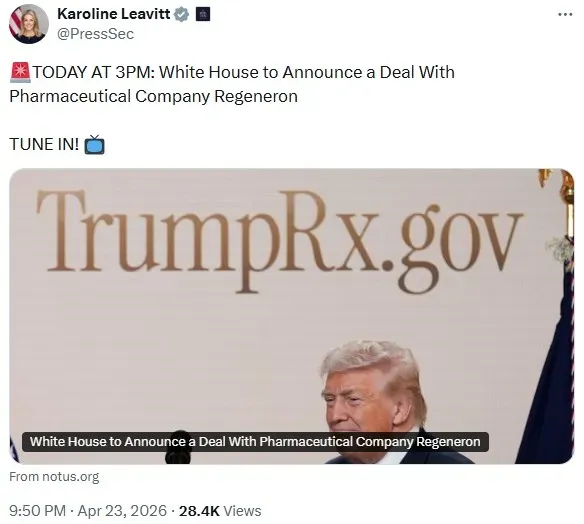 Karoline Leavitt's post on X