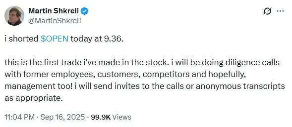 Martin Shkreli's post on X