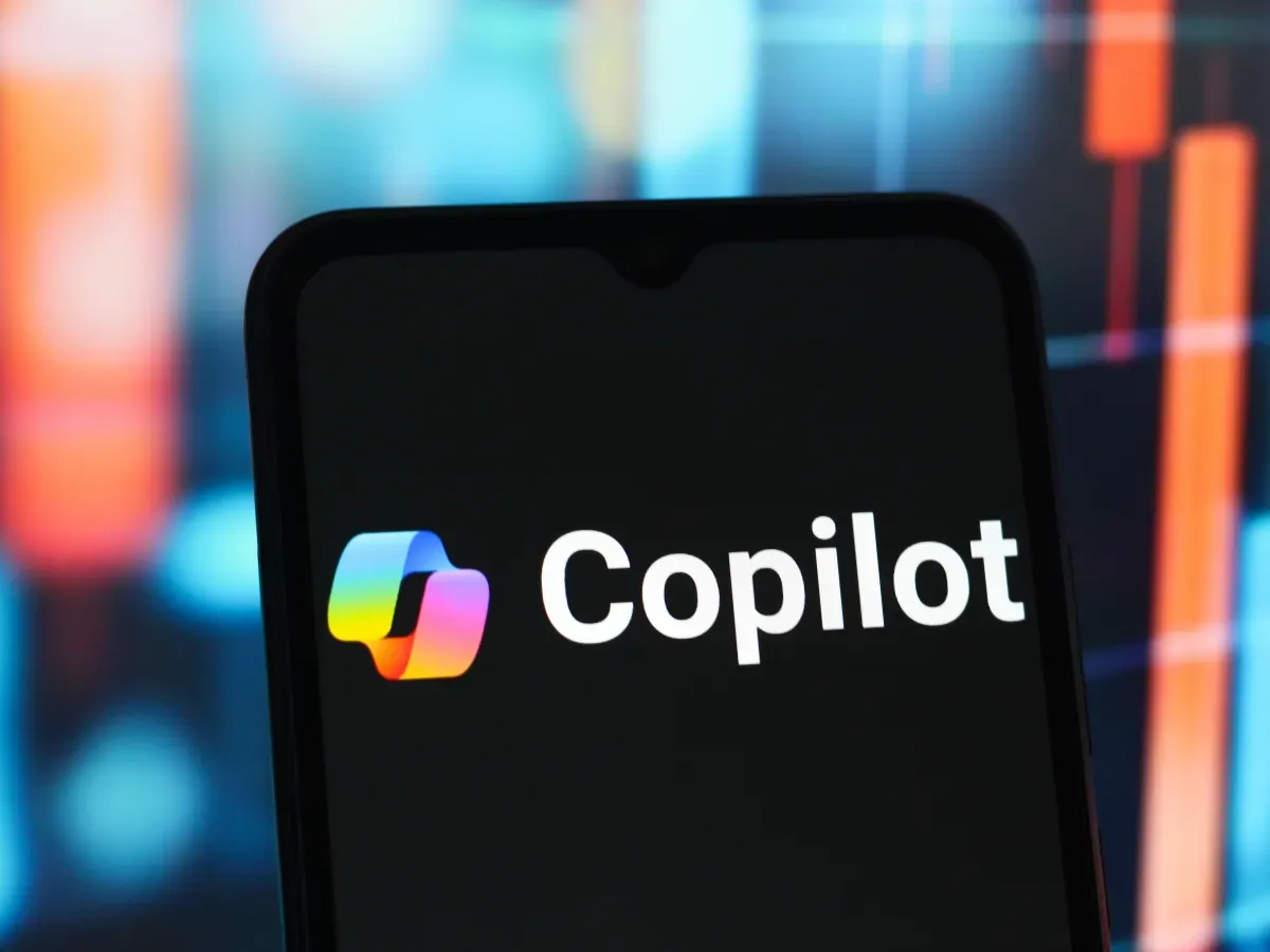 In this photo illustration, the Microsoft Copilot AI logo is seen displayed on a smartphone screen. 