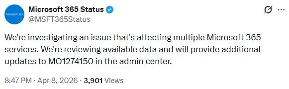 MSFT365Status' post on X