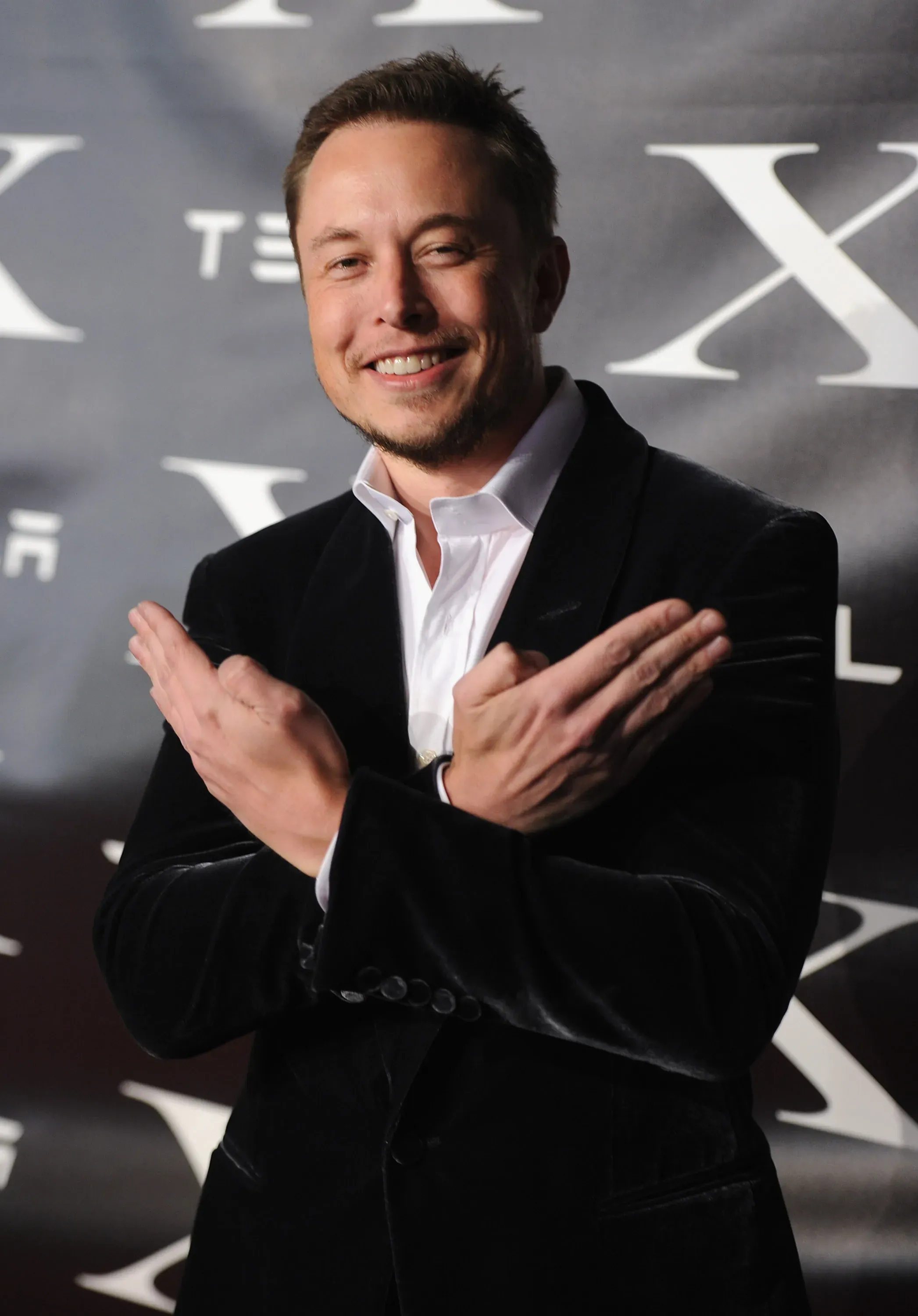 Co-Founder and Head of Product Design at Tesla Motors Elon Musk arrives at Tesla Worldwide Debut of Model X on February 9, 2012 in Los Angeles, California. 