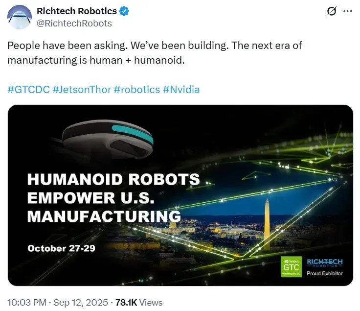 Richtech Robotics post on X