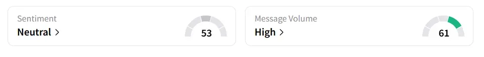 ASTS’s Sentiment Meter and Message Volume as of 07.15 a.m. ET on July 25, 2025 | Source: Stocktwits