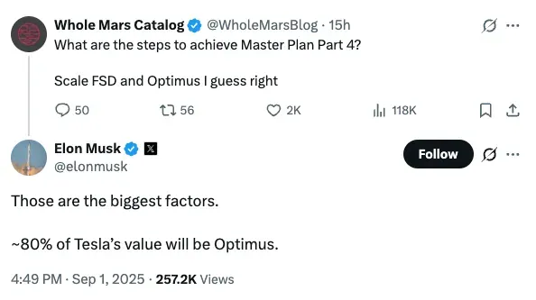 Screenshot Of Elon Musk's Post