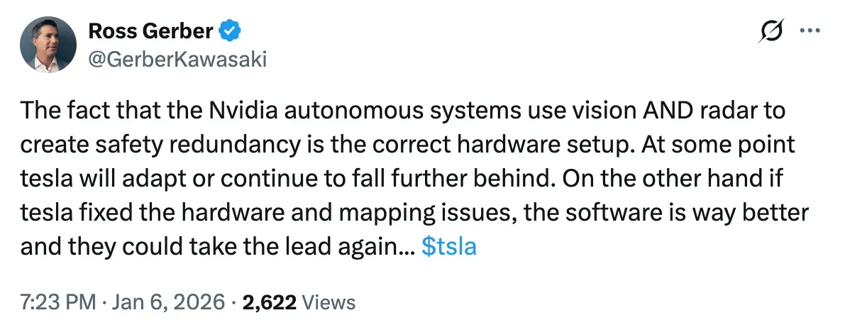 Ross Gerber on Nvidia Vs Tesla