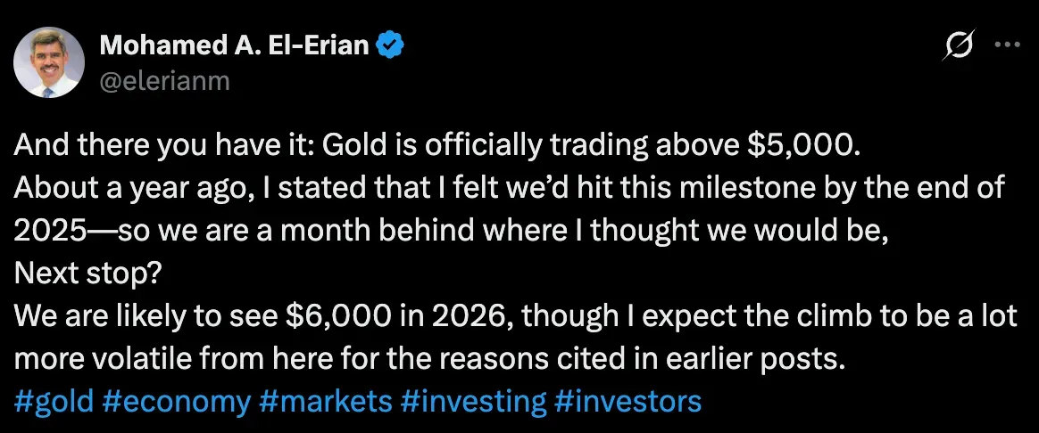 Mohamed El-Erian's post on X