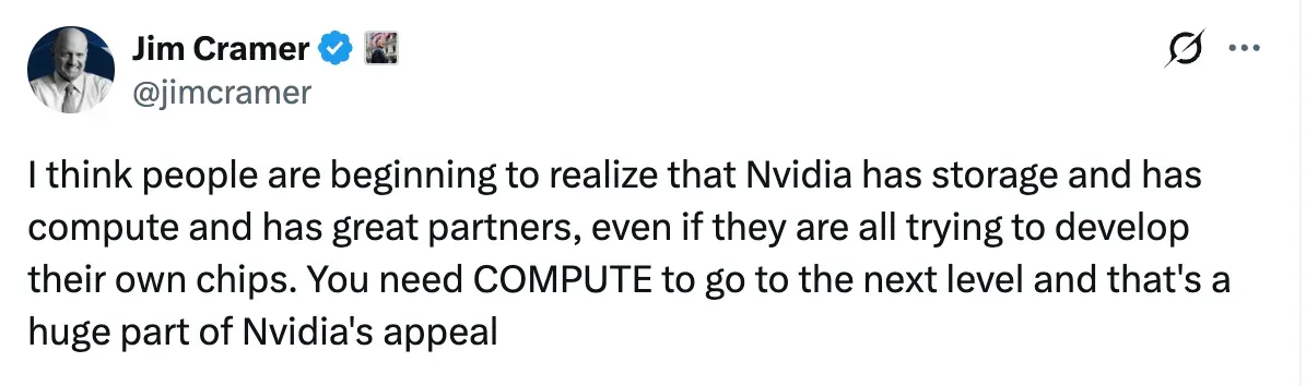 Jim Cramer's Post on X