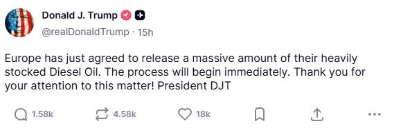 Donald Trump's post on Truth Social