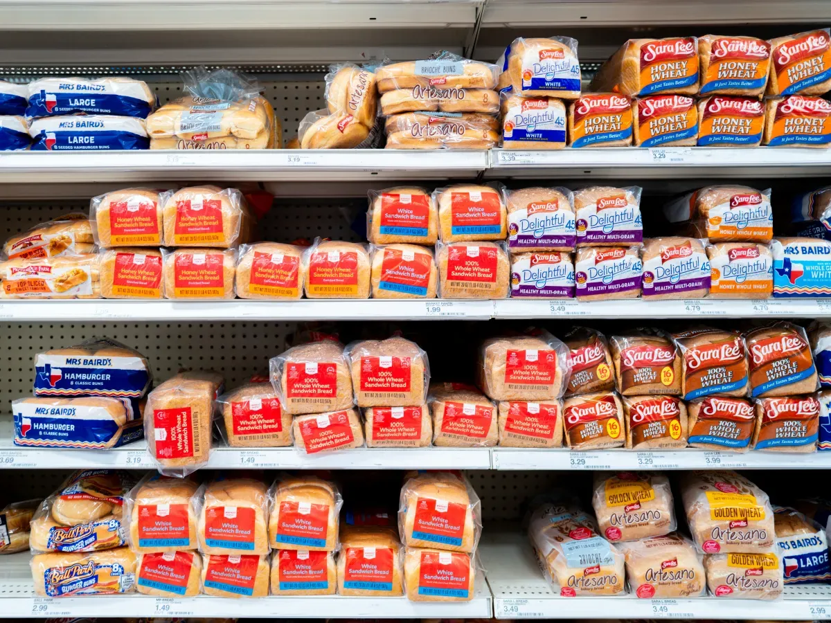  Loaves of bread sit on shelves at a Target store on June 04, 2025 in Austin, Texas. (Photo by Brandon Bell/Getty Images)