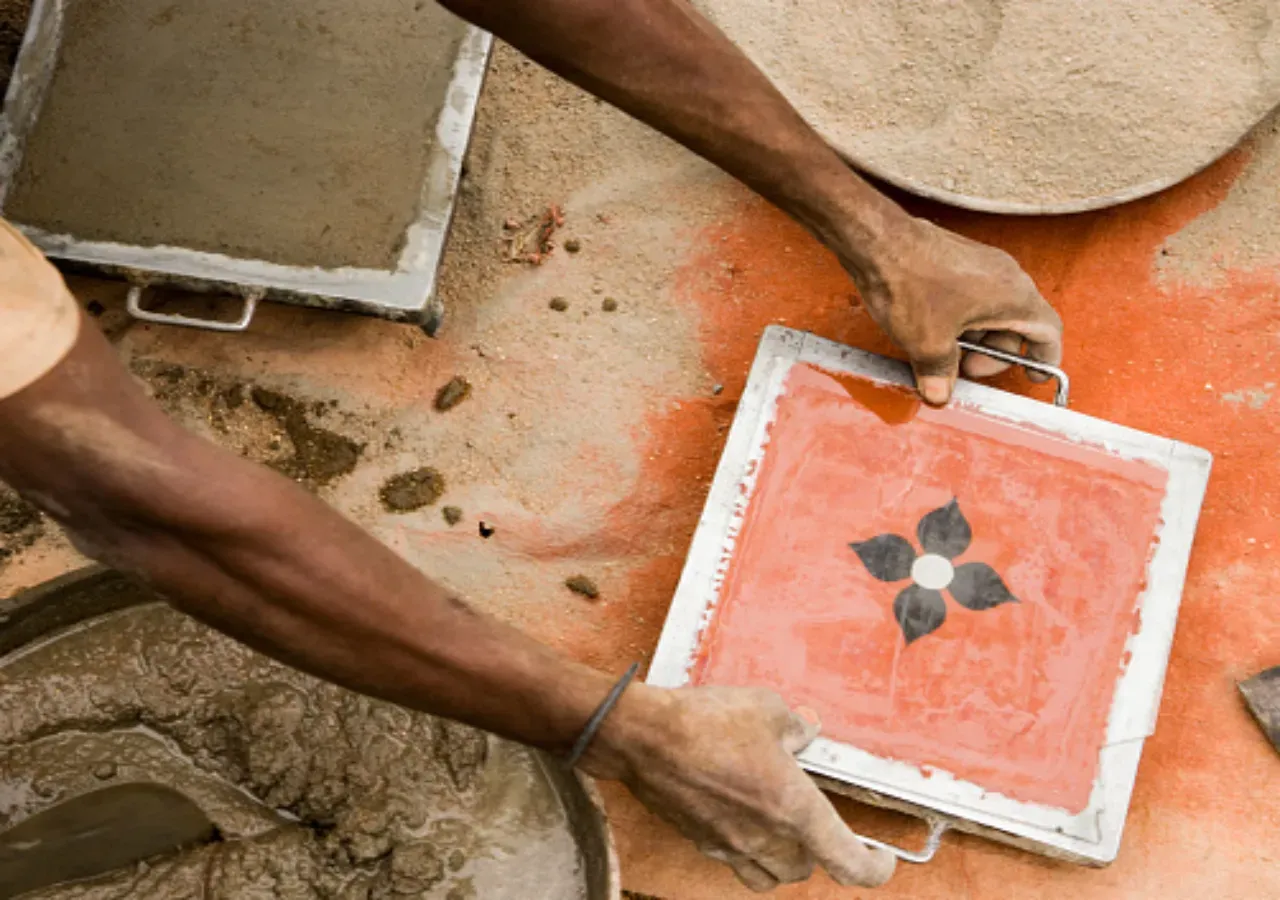 Tile making. Chettinad, Tamil Nadu, India. (Photo by: Michael Melford/Design Pics Editorial/Universal Images Group via Getty Images)