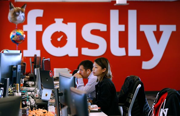 Employees work on the third floor at Fastly offices in San Francisco, Calif. on Friday, July 20, 2018. (Photo By Paul Chinn/The San Francisco Chronicle via Getty Images)