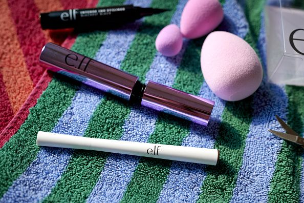 Elf cosmetic products arranged in Germantown, New York, US, on Monday, July 17, 2023. Elf Beauty Inc. is scheduled to release earnings figures on August 1. Photographer: Gabby Jones/Bloomberg via Getty Images