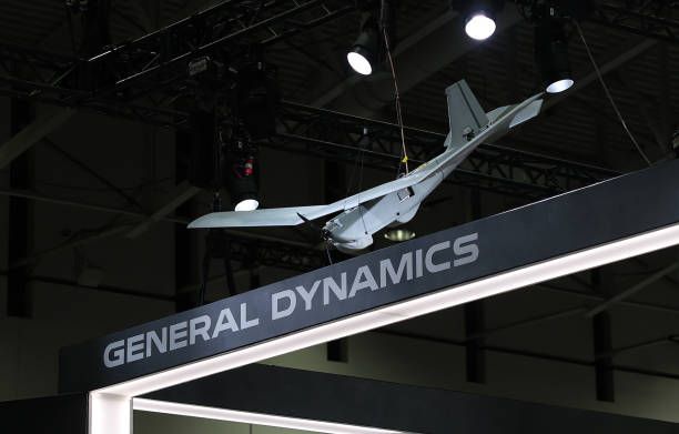 A General Dynamics display is seen at the Association of the U.S. Army (AUSA) Annual Meeting's exposition hall at the Walter E. Washington Convention Center on October 11, 2023 in Washington, DC. The Association of the U.S. Army’s Annual Meeting is designed to highlight the Army’s message by providing informative and relevant presentations on the State-of-the-Army, panel discussions and seminars on military and national security subjects and networking events. (Photo by Kevin Dietsch/Getty Images)
