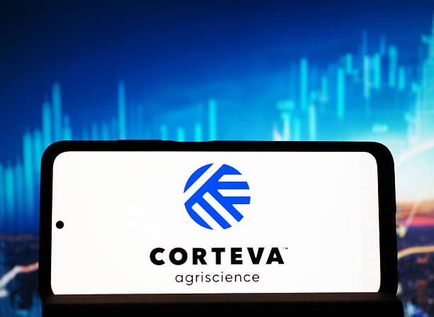In this photo illustration, the Corteva, Inc. logo seen displayed on a smartphone. (Photo Illustration by Igor Golovniov/SOPA Images/LightRocket via Getty Images)