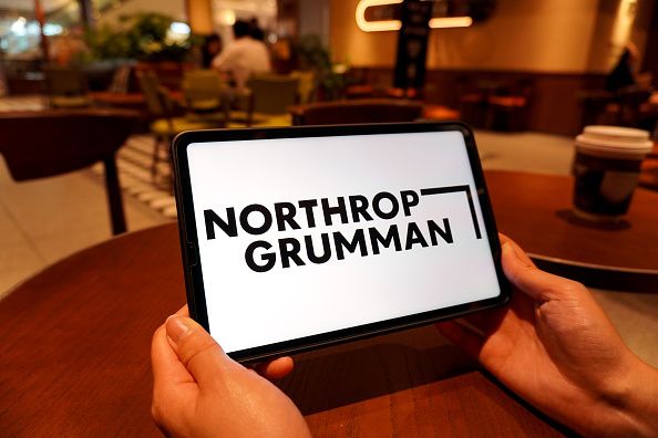 In this photo illustration, the Northrop Grumman logo is displayed on the screen of a smart tablet. (Photo Illustration by Sheldon Cooper/SOPA Images/LightRocket via Getty Images)