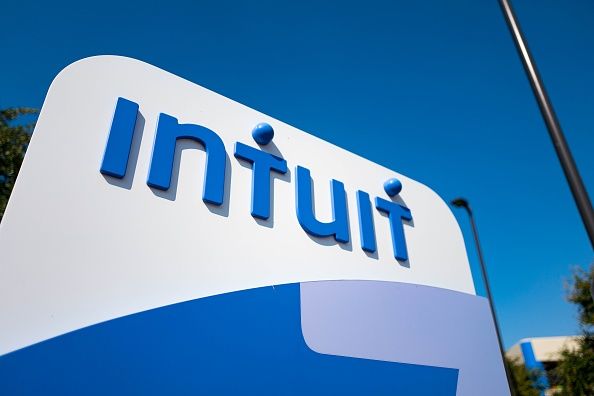 Signage for financial software company Intuit at the company's headquarters in the Silicon Valley town of Mountain View, California, August 24, 2016. (Photo by Smith Collection/Gado/Getty Images).